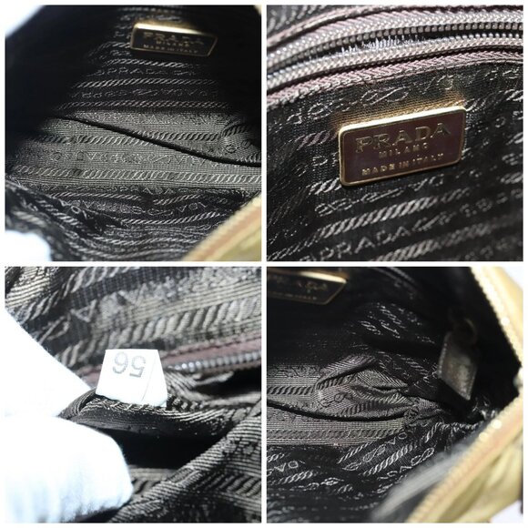 PRADA Chain Shoulder Bag Nylon Beige Gold Auth - Picture 14 of 15